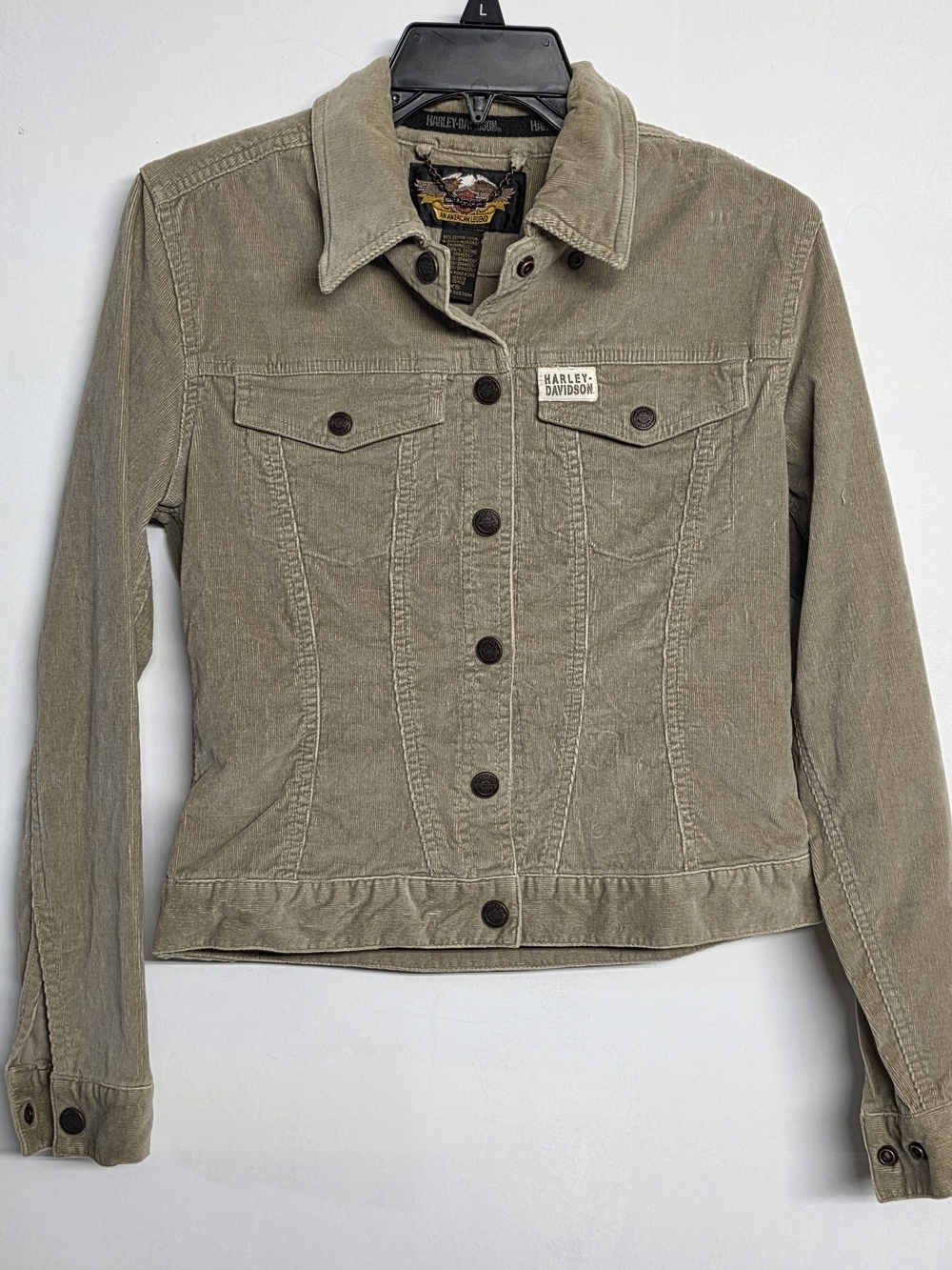Harley-Davidson Women's Beige Corduroy Trucker Jacket